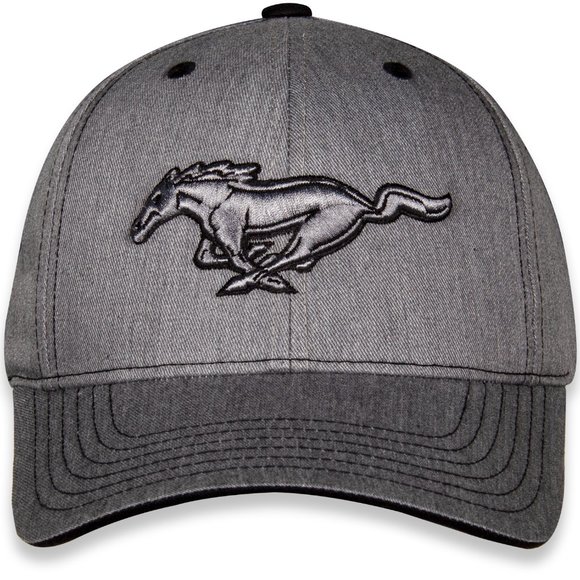 Ford Mustang Heather Fabric Raised Logo Hat - Picture 3 of 6